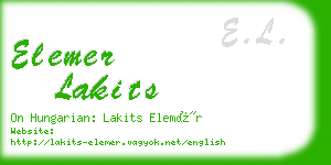 elemer lakits business card